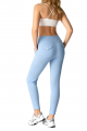 Light Blue High-Waist Yoga Leggings with Back Pockets