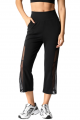 Black Mesh Panel Capri Yoga Pants